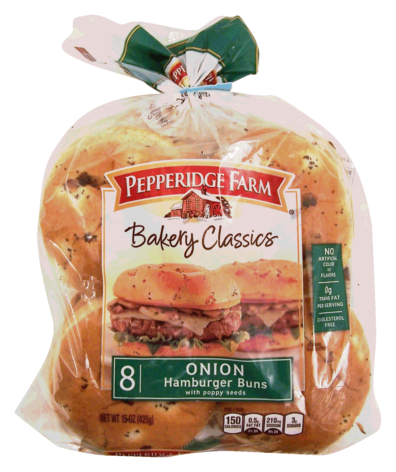 Pepperidge Farm Bakery Classics onion hamburger buns with poppy seeds, 8-count Full-Size Picture